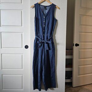 Millenium Button-Up Denim Jumpsuit